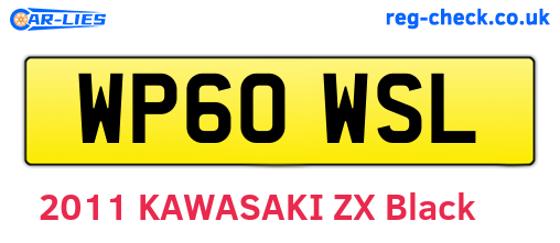 WP60WSL are the vehicle registration plates.