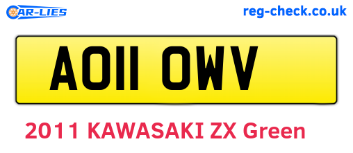 AO11OWV are the vehicle registration plates.