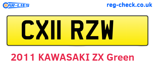 CX11RZW are the vehicle registration plates.
