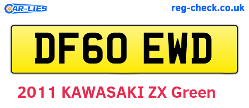 DF60EWD are the vehicle registration plates.