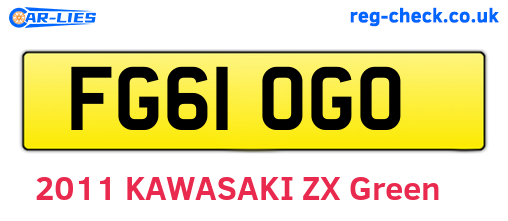 FG61OGO are the vehicle registration plates.