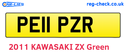 PE11PZR are the vehicle registration plates.