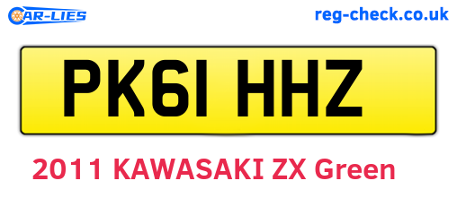 PK61HHZ are the vehicle registration plates.