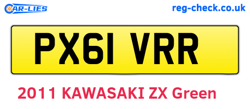PX61VRR are the vehicle registration plates.