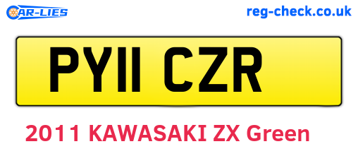 PY11CZR are the vehicle registration plates.