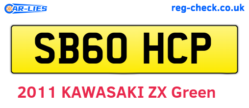 SB60HCP are the vehicle registration plates.