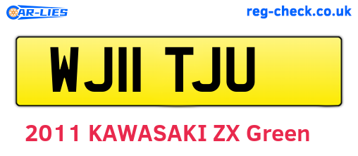 WJ11TJU are the vehicle registration plates.