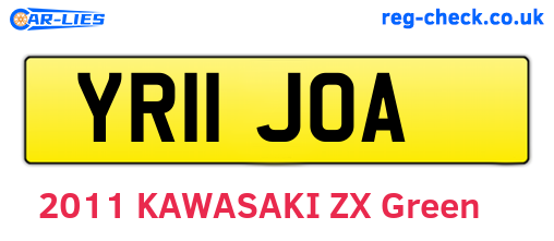 YR11JOA are the vehicle registration plates.