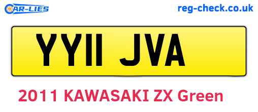 YY11JVA are the vehicle registration plates.