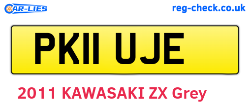 PK11UJE are the vehicle registration plates.