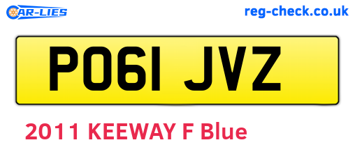 PO61JVZ are the vehicle registration plates.