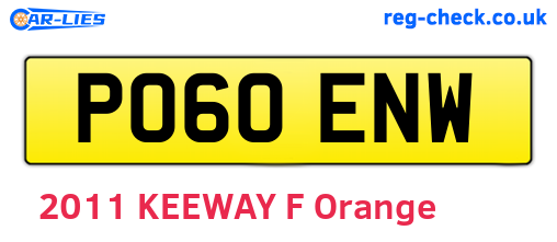 PO60ENW are the vehicle registration plates.