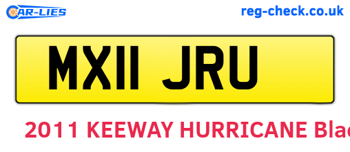 MX11JRU are the vehicle registration plates.