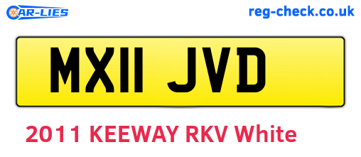 MX11JVD are the vehicle registration plates.