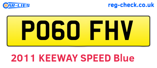 PO60FHV are the vehicle registration plates.