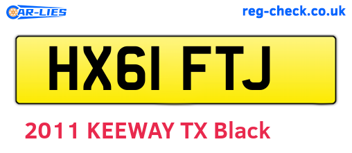 HX61FTJ are the vehicle registration plates.