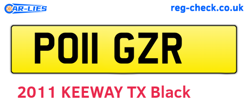 PO11GZR are the vehicle registration plates.
