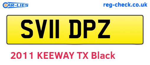 SV11DPZ are the vehicle registration plates.