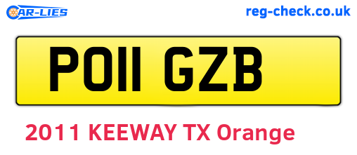 PO11GZB are the vehicle registration plates.