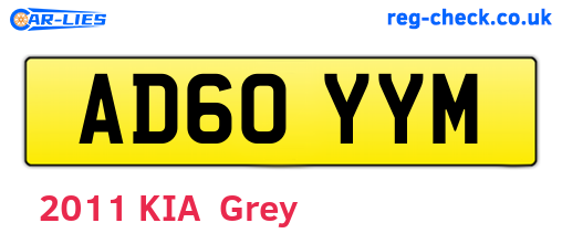 AD60YYM are the vehicle registration plates.