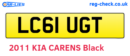 LC61UGT are the vehicle registration plates.