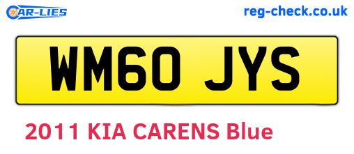 WM60JYS are the vehicle registration plates.
