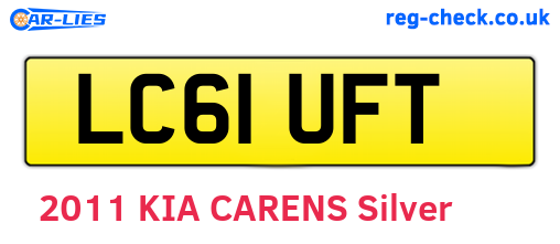 LC61UFT are the vehicle registration plates.