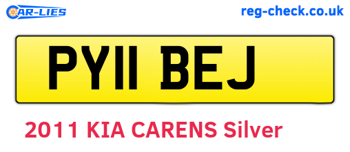 PY11BEJ are the vehicle registration plates.