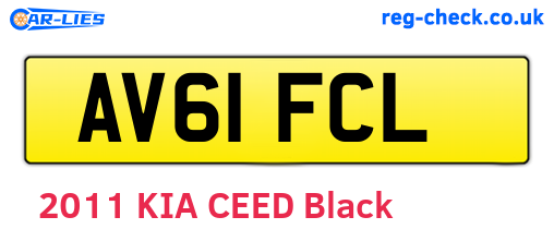 AV61FCL are the vehicle registration plates.