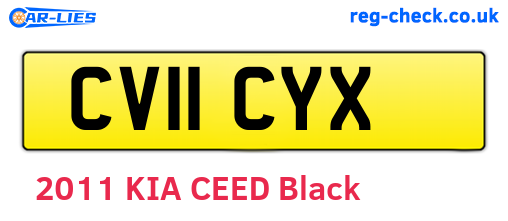 CV11CYX are the vehicle registration plates.