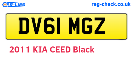 DV61MGZ are the vehicle registration plates.