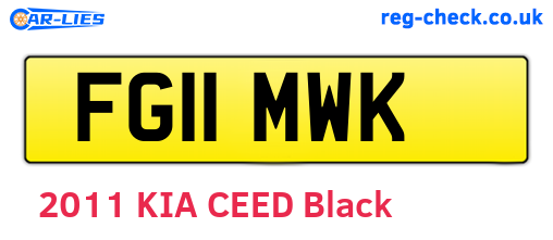 FG11MWK are the vehicle registration plates.