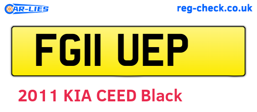 FG11UEP are the vehicle registration plates.