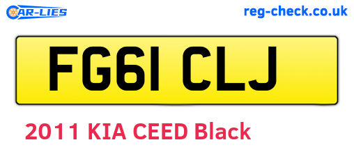 FG61CLJ are the vehicle registration plates.