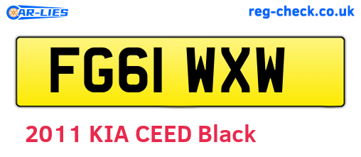 FG61WXW are the vehicle registration plates.