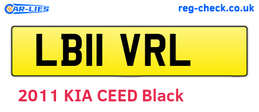 LB11VRL are the vehicle registration plates.