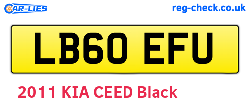 LB60EFU are the vehicle registration plates.