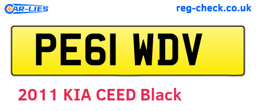 PE61WDV are the vehicle registration plates.