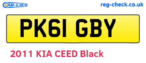 PK61GBY are the vehicle registration plates.