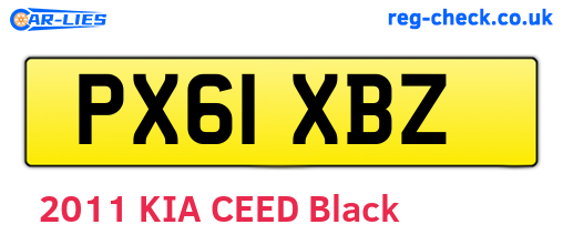 PX61XBZ are the vehicle registration plates.