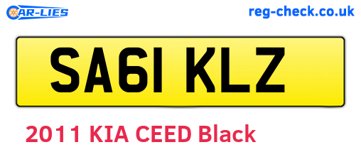 SA61KLZ are the vehicle registration plates.