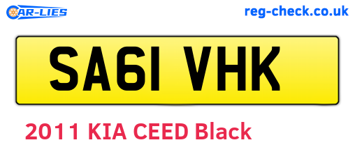 SA61VHK are the vehicle registration plates.
