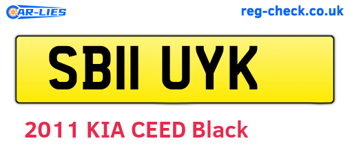 SB11UYK are the vehicle registration plates.
