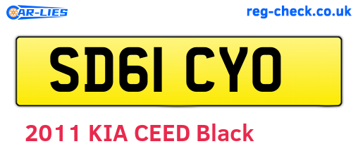 SD61CYO are the vehicle registration plates.