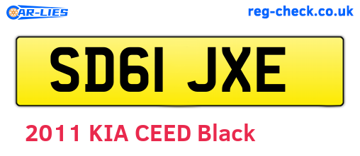 SD61JXE are the vehicle registration plates.