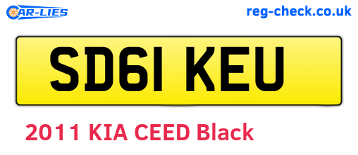 SD61KEU are the vehicle registration plates.