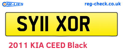 SY11XOR are the vehicle registration plates.