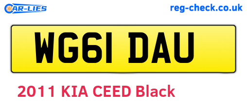 WG61DAU are the vehicle registration plates.