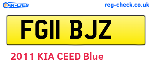 FG11BJZ are the vehicle registration plates.