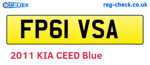 FP61VSA are the vehicle registration plates.